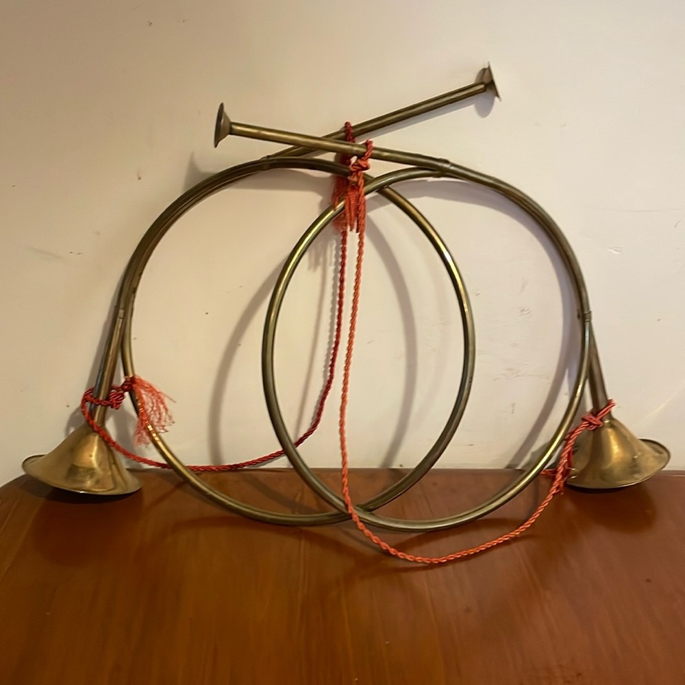 Vintage Brass Christmas Instrument Horns Decor
